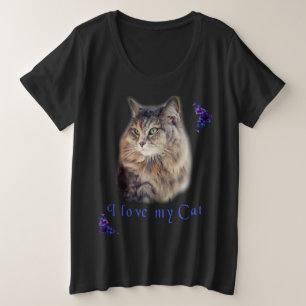 Camiseta Plus Size Eu amo meu gato