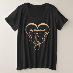 Camiseta Plus Size Eu Amo Meu Namorado Eu ♥ Nós
