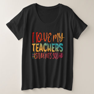 CAMISETA PLUS SIZE EU AMO MEUS PROFESSORES.