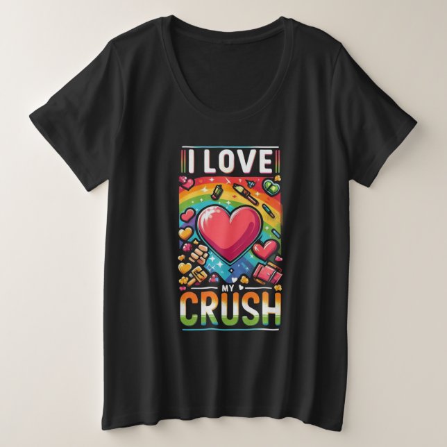 Camiseta Plus Size Eu Amo Minha Esmagada (Frente do Design)