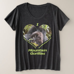 Camiseta Plus Size Eu amo o t-shirt 5 dos gorila de montanha (parte