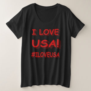 Camiseta Plus Size "EU AMO OS EUA" - Design de Expressão Bestial. Com