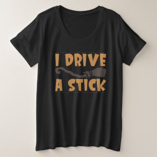 Camiseta Plus Size Eu dirijo um palito no Halloween