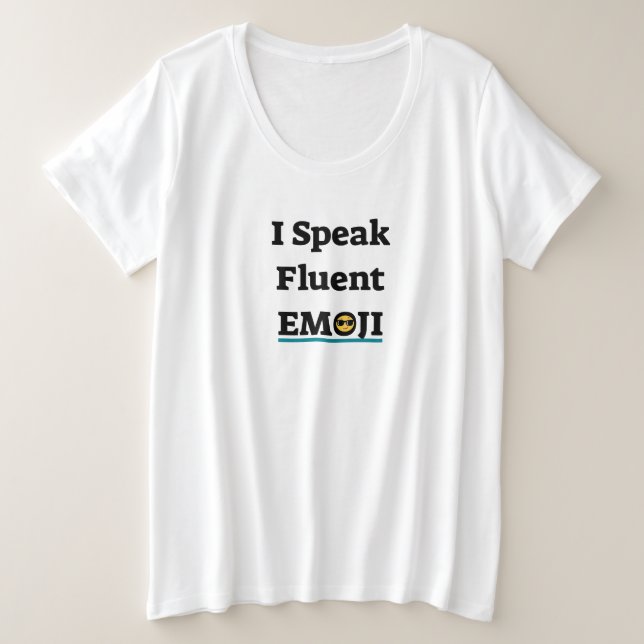 Camiseta Plus Size Eu Falo Fluent Emoji (Frente do Design)