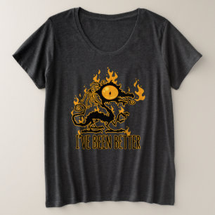Camiseta Plus Size Eu fui melhor esticado Dragão Crispado