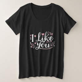 Camiseta Plus Size Eu Gosto De Ti-Shirt
