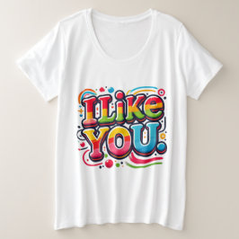 Camiseta Plus Size Eu Gosto De Você