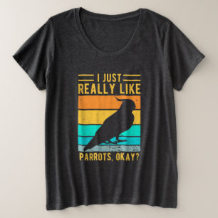 Camiseta Plus Size Eu Gosto Muito De Papagaios