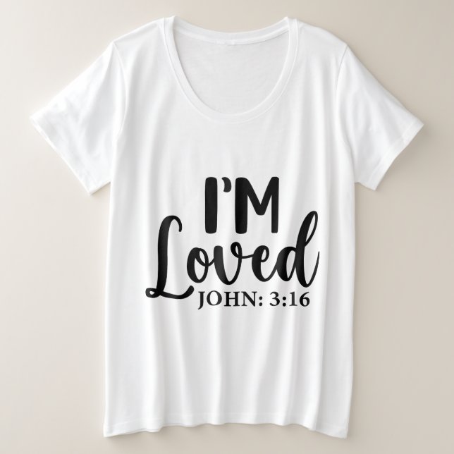 Camiseta Plus Size Eu sou amado (Frente do Design)