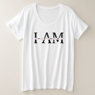 Camiseta Plus Size Eu sou Amado, Escolhido, Digno, Vitorioso, Suficie
