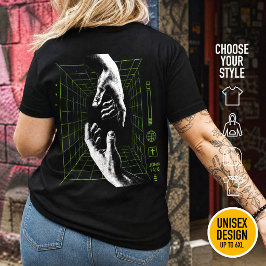 Camiseta Plus Size Eu sou o Caminho João 14:6 Grid Cristão Cyberpunk