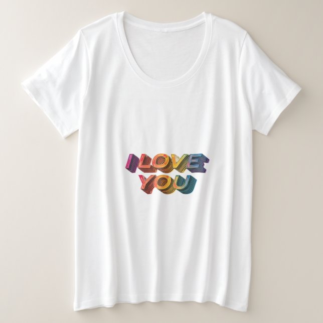 CAMISETA PLUS SIZE "EU TE AMO (Frente do Design)