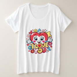 Camiseta Plus Size Eu Te Amo