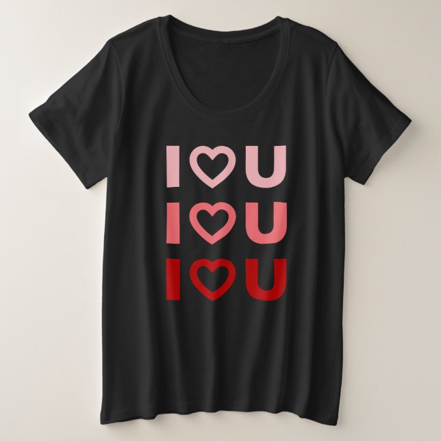 Camiseta Plus Size Eu te amo, mulheres (Frente do Design)