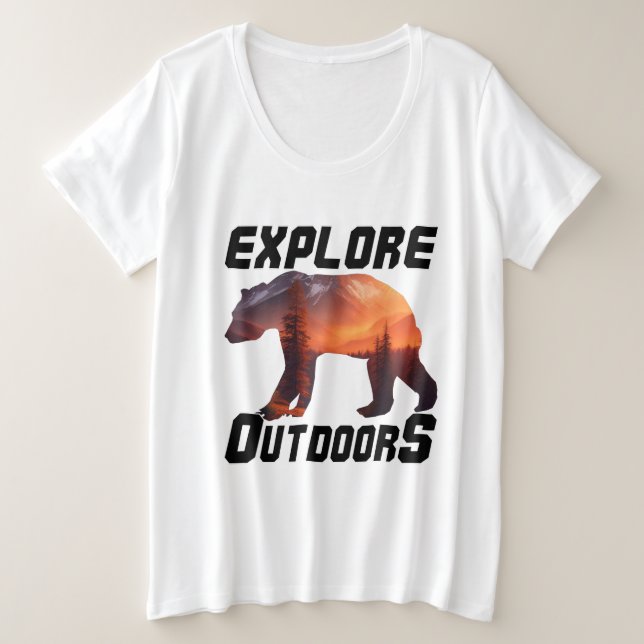 CAMISETA PLUS SIZE EXPLORE AS PORTAS FORA (Frente do Design)