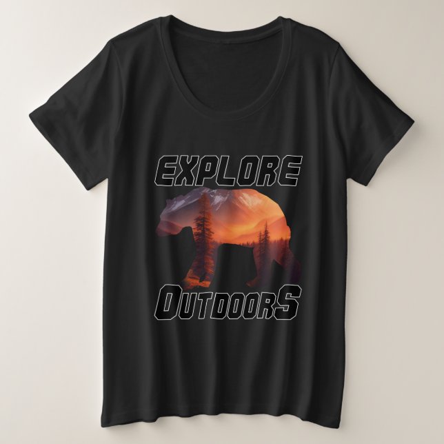 CAMISETA PLUS SIZE EXPLORE AS PORTAS FORA (Frente do Design)