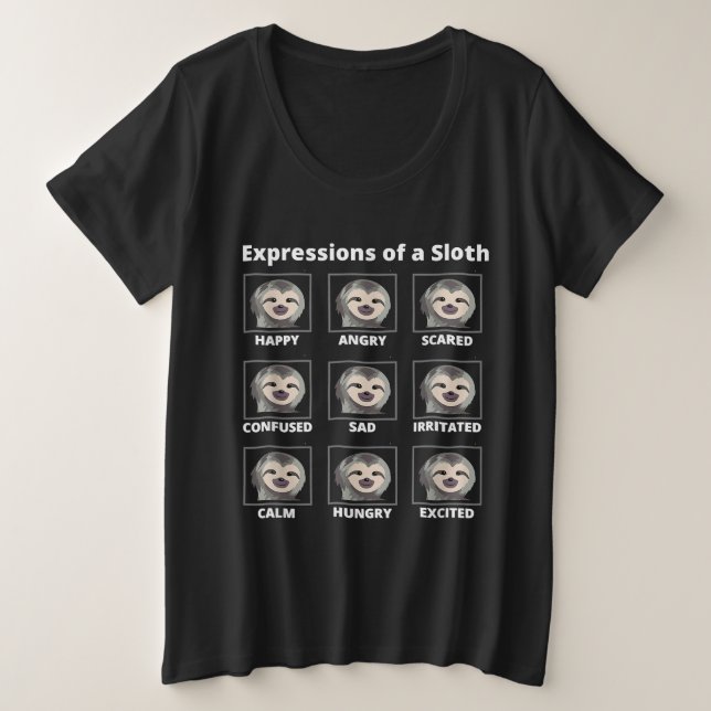 Camiseta Plus Size Expressões Modos De Lentidão E Preguiça (Frente do Design)