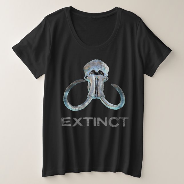 Camiseta Plus Size Extinct Wooly Mammoth Fossil Head Versão 2 (Frente do Design)