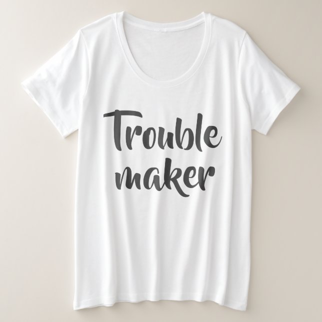 Camiseta Plus Size Fabricante de problema branco engraçado (Frente do Design)