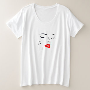 Camiseta Plus Size Face de Música Feminina