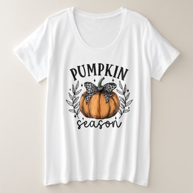 Camiseta Plus Size Fall Coquette Pumpkin (Frente do Design)