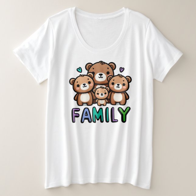 Camiseta Plus Size Família (Frente do Design)