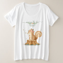 Camiseta Plus Size Família de esquilos vida selvagem bebê MAMÃE PARA