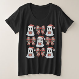 Camiseta Plus Size Fantasma De Natal E Coquette De Groovy