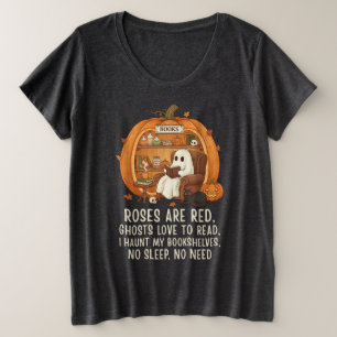 Camiseta Plus Size Fantasmas Amam Ler - Amante de Livros Divertido de