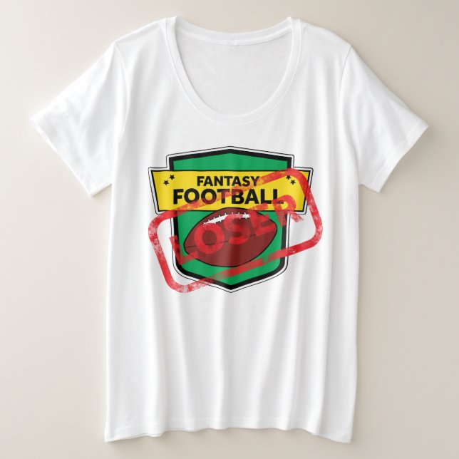 Camiseta Plus Size Fantasy Futebol Perdido Punição (Frente do Design)