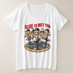 Camiseta Plus Size Fatia Para Te Conhecer Pizza Engraçada