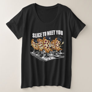 Camiseta Plus Size Fatia Para Te Conhecer Pizza Engraçada