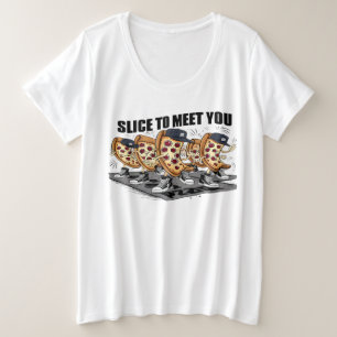 Camiseta Plus Size Fatia Para Te Conhecer Pizza Engraçada
