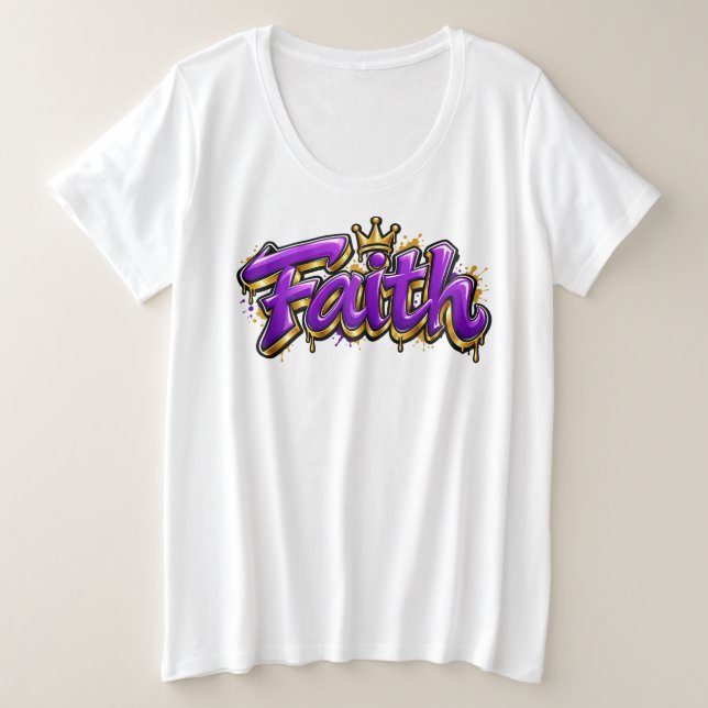 Camiseta Plus Size Fé  (Frente do Design)