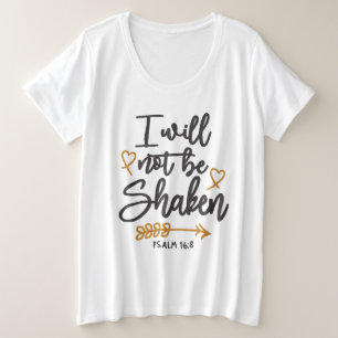 Camiseta Plus Size Fé Inabalável - Salmo 16:8 Design cristão