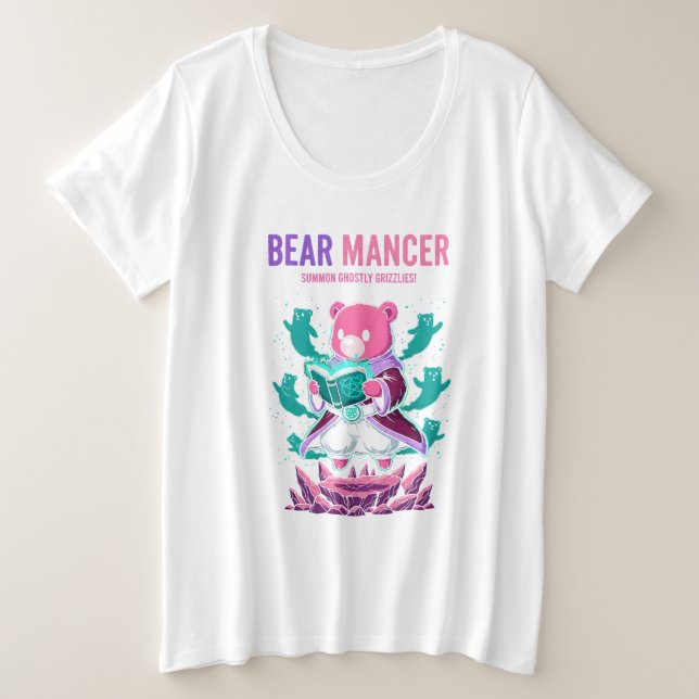 Camiseta Plus Size Feiticeiro Urso Invoca Ursos Cinzentos Fantasmagór (Frente do Design)