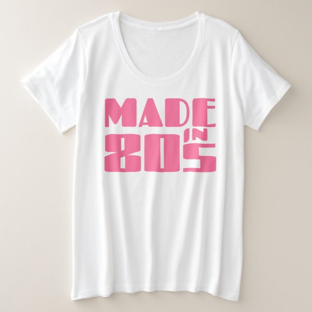 Camiseta Plus Size Feito nos anos 80 (Frente do Design)