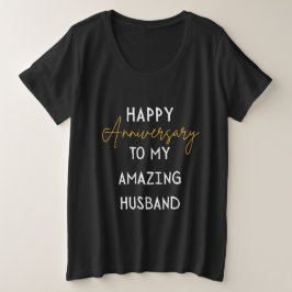 Camiseta Plus Size Feliz Aniversário Para O Meu Maravilhoso Marido
