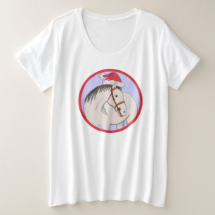 Camiseta Plus Size Feliz Cavalo de Natal