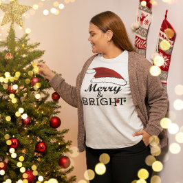 Camiseta Plus Size Feliz e Brilho com Natal, ZSSPG