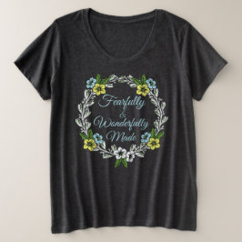 Camiseta Plus Size Feliz E Maravilhosamente Fez Floral