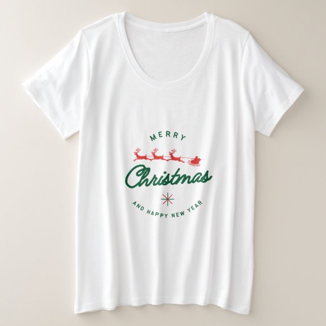 Camiseta Plus Size Feliz Natal (Frente do Design)