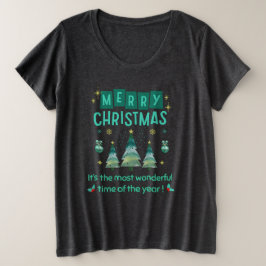 Camiseta Plus Size Feliz Natal - Maravilhosa Hora do Ano T-Shi