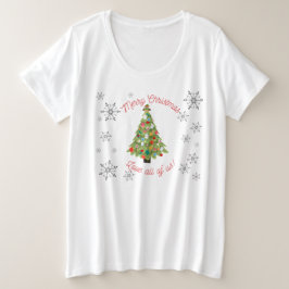 Camiseta Plus Size Feliz Natal para amantes de livros este feriado