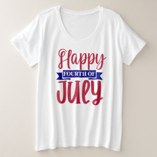 Camiseta Plus Size Feliz Quarto De Julho