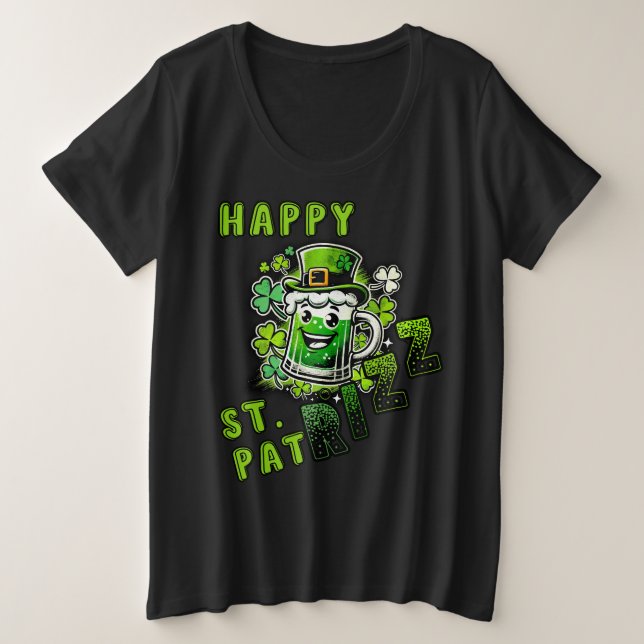 Camiseta Plus Size Feliz Rua, Pat Rizz Day (Frente do Design)