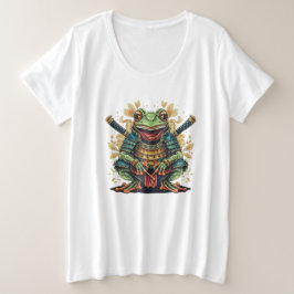 Camiseta Plus Size Feminina Samurai Frog Warrior