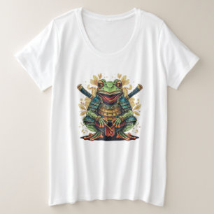 Camiseta Plus Size Feminina Samurai Frog Warrior