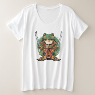 Camiseta Plus Size Feminina Samurai Frog Warrior