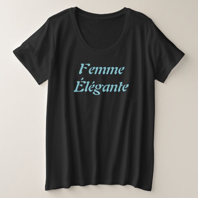 Camiseta Plus Size Femme Élégante T-Shirt (Frente do Design)